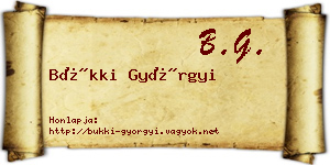 Bükki Györgyi névjegykártya